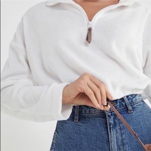 Urban Outfitters Quarter-Zip Cropped Sweatshirt
